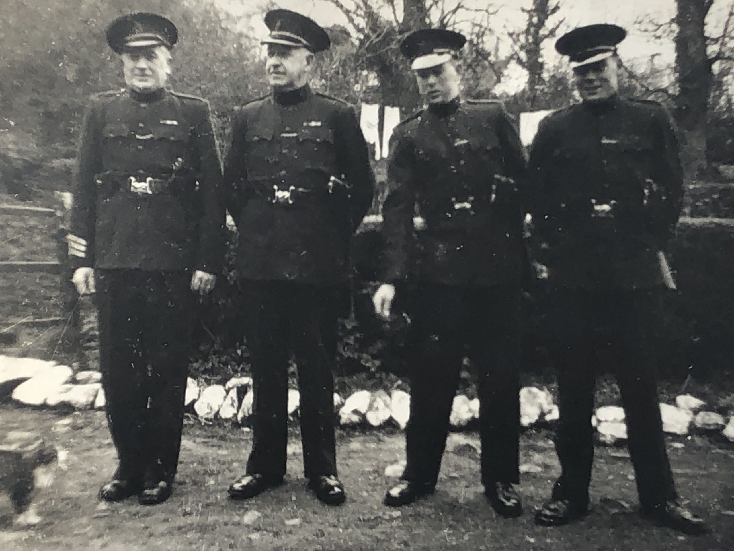 Gordon Knowles (right) with fellow officers.