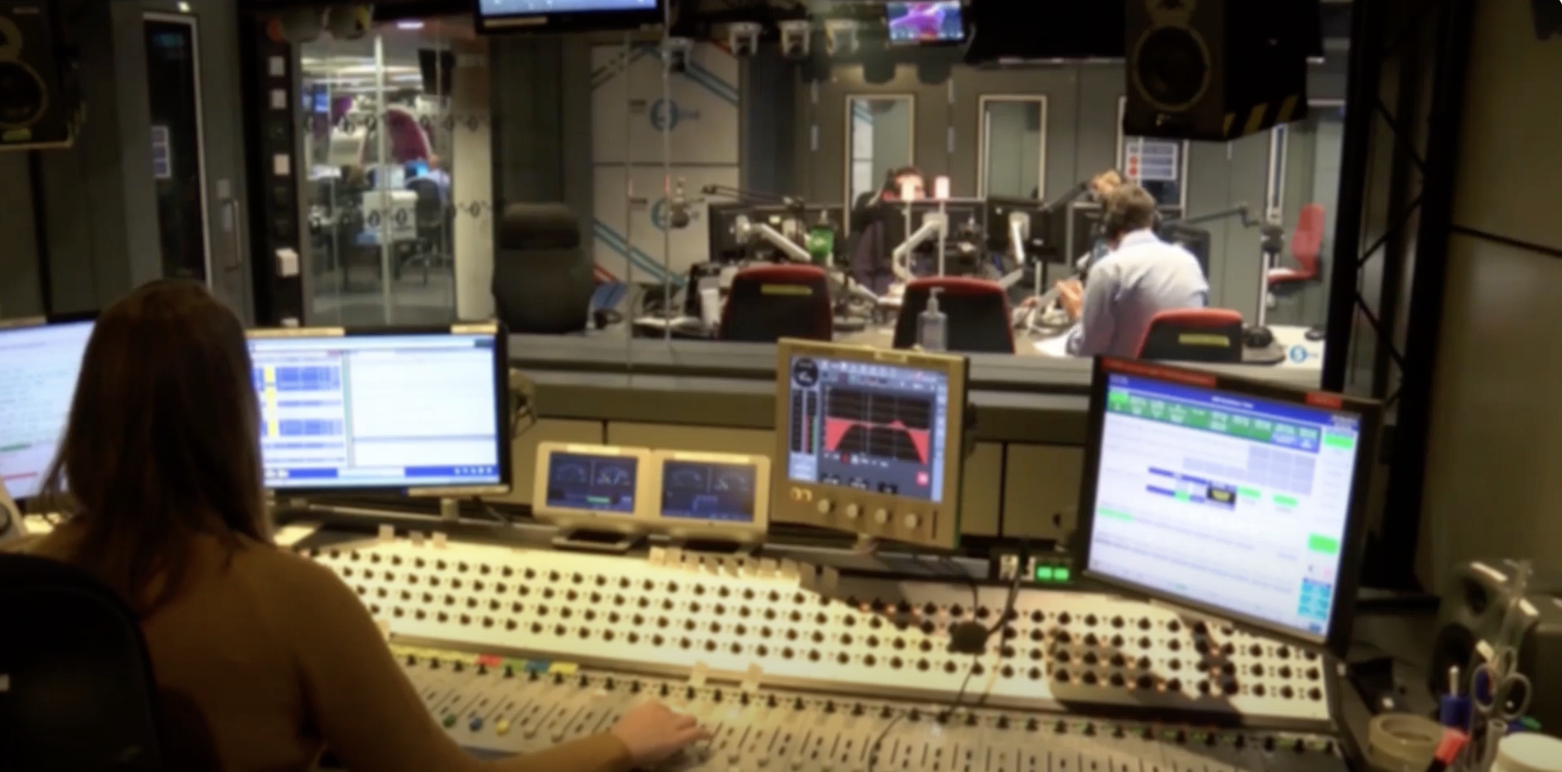 A BBC news radio studio.