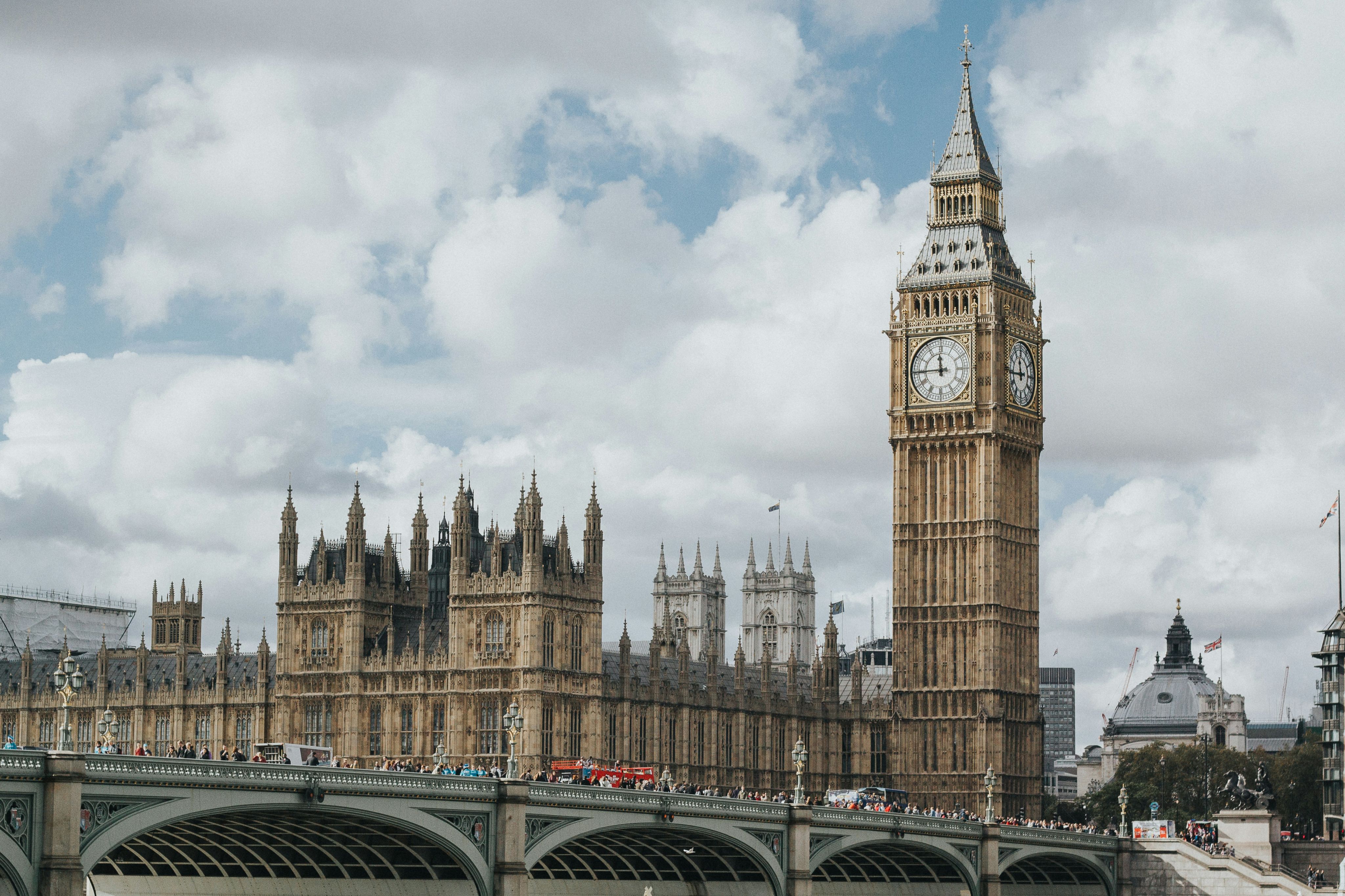 people near Big Ben in London
