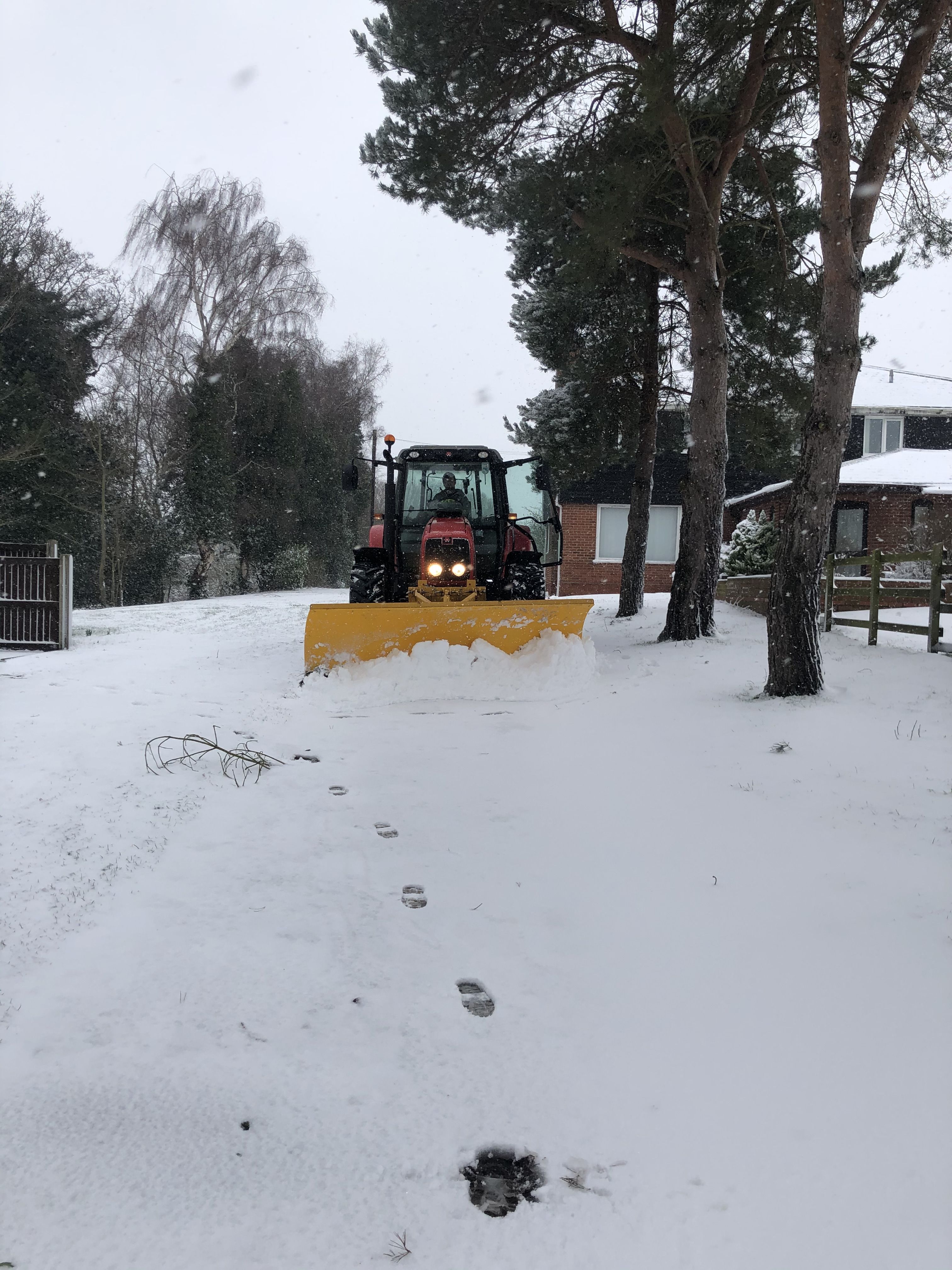 Tractor in the snow