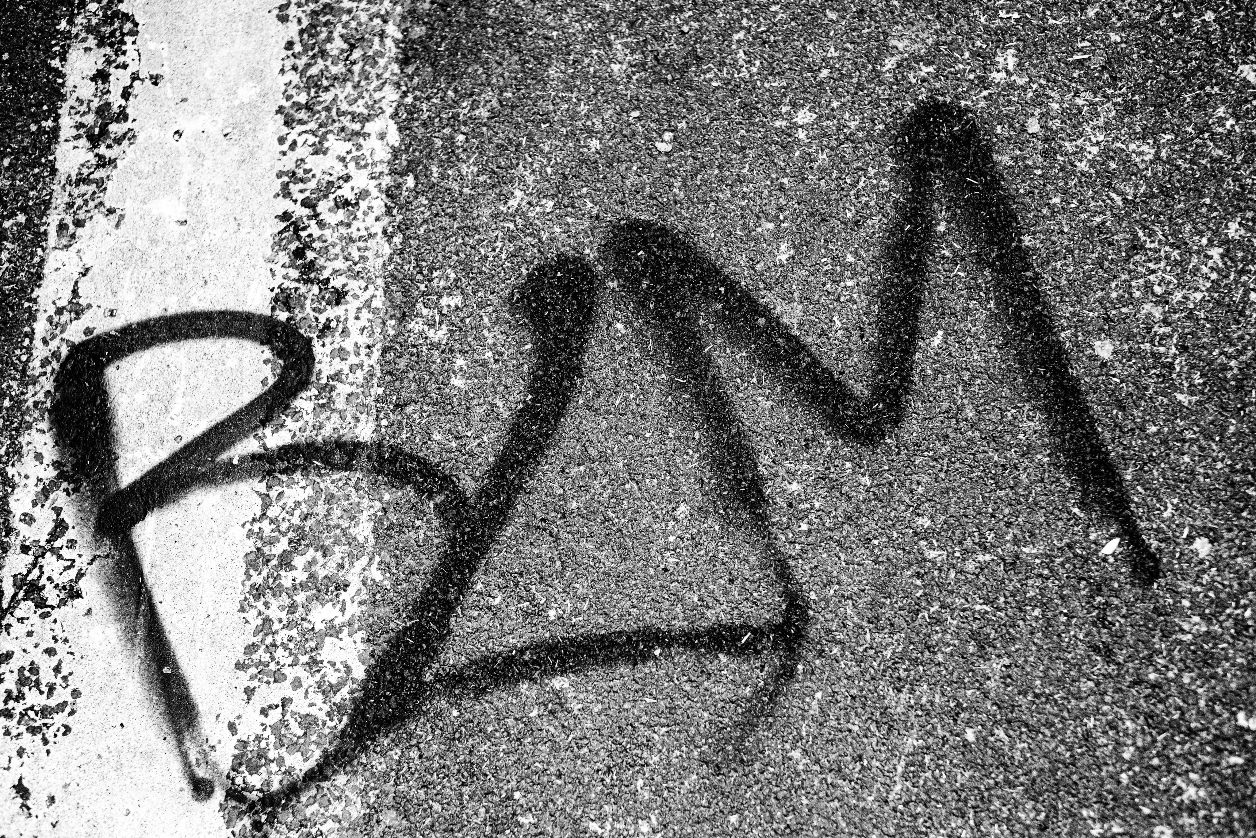 black and white abstract painting