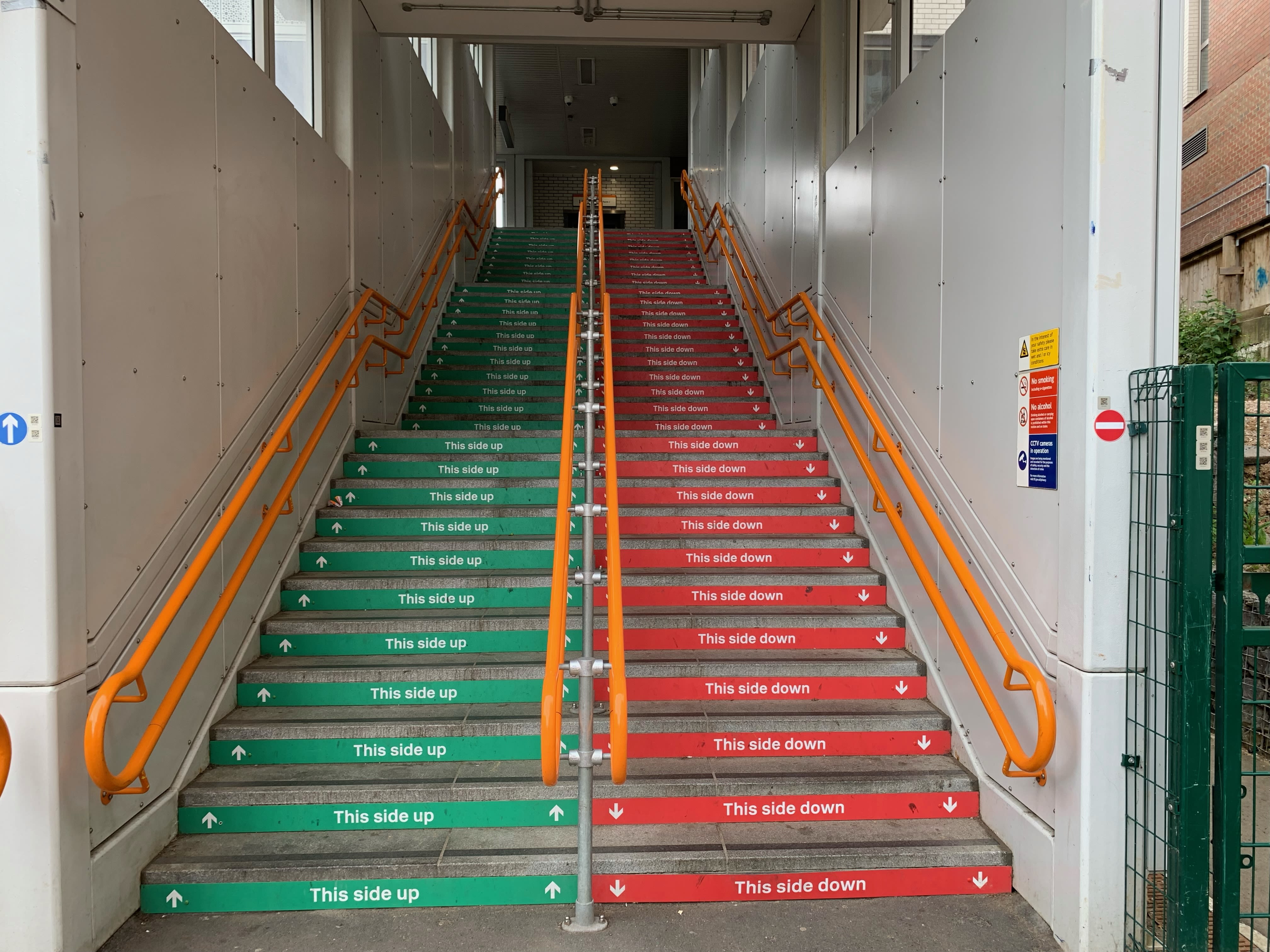 Stairs at West Hampstead Overground Station