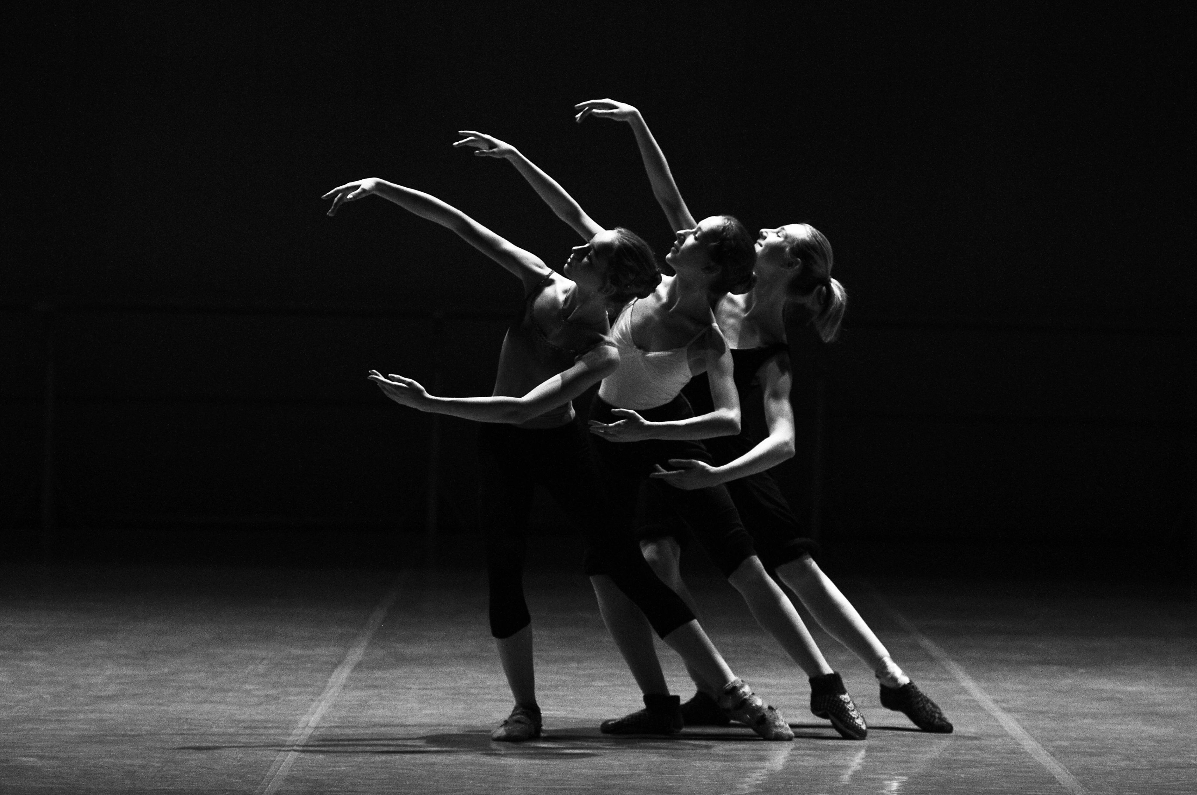 Three female dancers dancing