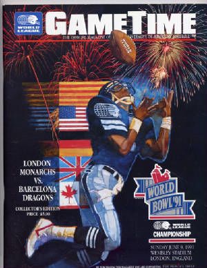 The front cover of an American football match day programme.