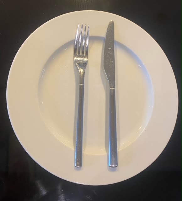 Knife and fork on plate