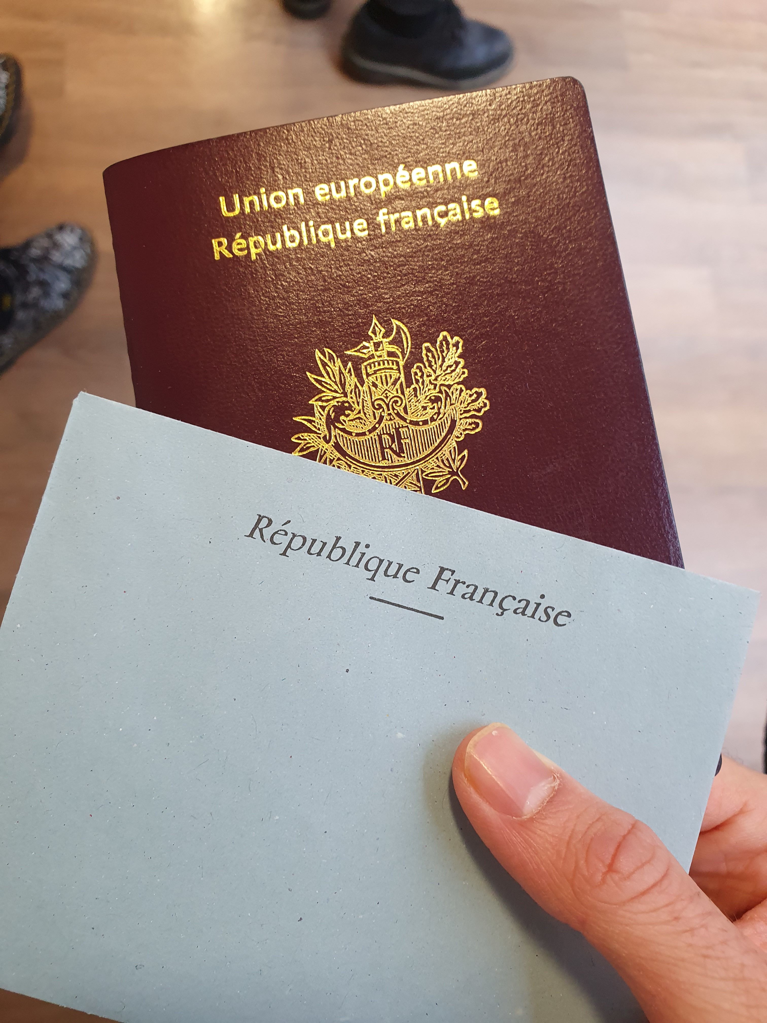 French passport with french presidential voting ballot